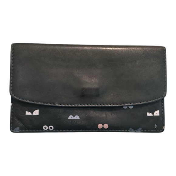 🧡 5 for $25 🧡 owl Dark Green Leather Wallet with Eye Motif - Picture 1 of 3